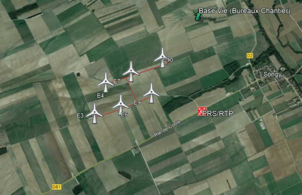 Emplacement de la base-vie du Chemin de Châlons
